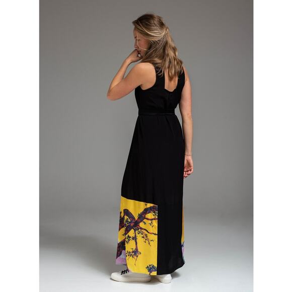 Artista Budapest Handmade Designer Sleeveless Graphic Maxi Dress Size Large - Picture 3 of 13